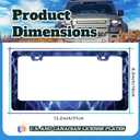 Blue Lightning License Plate Frame Funny Thunder License Plate Holder for Front or Rear Car Tags Reusable Durable Stainless Steel Car Decoration with Screws 6.3 X 12.2 Inch for Men Women