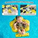 Mambobaby Baby Pool Float with Canopy, Non-Inflatable Infant Baby Swim Float Trainer with Safe Seat & Tail Support for Toddler, Mambo Baby Float Solid UPF 50+ Sun Protection, Large