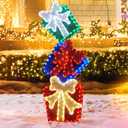 Brightown 39in Outdoor Boxes Decorations, Set of 3 Christmas Lighted Gift Boxes with 276 LED Lights, Light up Xmas Present Ornament for Tree Indoor Outside Front Door Yard Holiday Decor