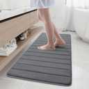 Buganda Memory Foam Bath Mat, 55" x 24", Ultra Soft and Non-Slip Bathroom Rugs, Water Absorbent and Machine Washable Bath Rug Runner for Bathroom, Shower, and Tub, Grey