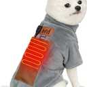 MYI Winter Heated Dog Electric Warm Coat Clothes for Small Medium Large Dogs Outside/Inside Cold Weather Jacket pet Vest Gray, M (NOT Included Batteries)