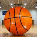 Realspring 7ft Inflatable Basketball Giant Basketball Decorations Blow up Basketball Yard Decoration Basketball Theme Party Sports Party Favors with LED Light for Outdoor Activities Supplies