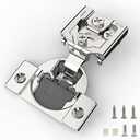 FURNIWARE 7 Pieces Soft Closing Cabinet Hinges, 3/4 inch Overlay Cabinet Hardware Hinges Nickel Plated- 105 Degree