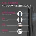 SKIMI Airflow Styler, Titanium Flat Iron Hair Straightener, Professional Curling Iron with Cooling Air Vents to Lock in Style, 5 Temps & Dual Voltage, Auto Off (Black & Bright Champagne).