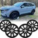 18 Inch Wheel Skins Compatible with 2023-2025 Honda CRV EX EX-L, ABS Plastic Cover Hubcap for 23-25 Honda CRV Wheel Skin Glossy Black Set of 4