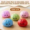 Glitter Dumpling, Glitter Dumpling Squishy with Box, Glitter Squishy Dumplings Sensory Squeeze Toy for Stress Relief (White)
