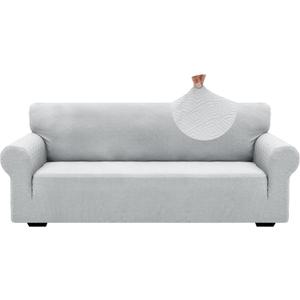 ZNSAYOTX 1 Piece Jacquard Couch Covers for 3 Cushion Couch Living Room High Stretch Sofa Cover Pets Dogs Friendly Anti Slip Thickened Slipcovers Furniture Protector (Large, New Pattern Silver Grey)