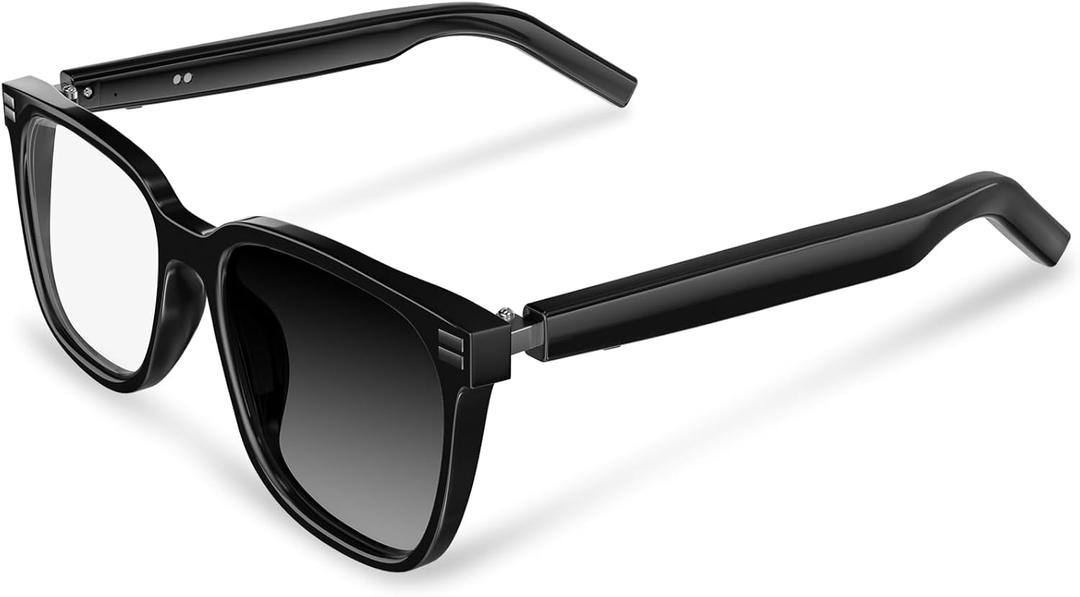 Smart Glasses, Photochromic Anti Blue Light Bluetooth Sunglasses, UV400 Protection, Open-Ear Audio, Hands-Free Calls, Voice Assistant, Wireless Eyewear for Men Women