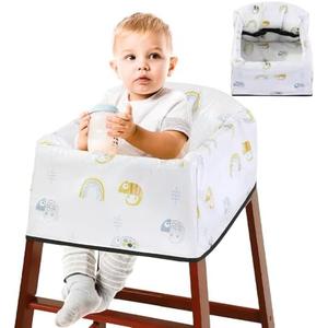 High Chair Cover for Baby Restaurant, Baby Highchair Covers for Restaurant Waterproof Washable Stain and Slip Resistant Portable for Children Outdoor Indoor Eating