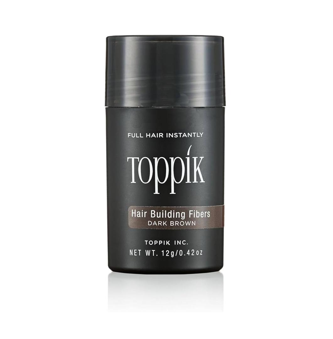 Toppik Hair Building Fibers, Fill In Fine or Thinning Hair Instantly Thicker, Fuller Looking Hair (0.42 Ounce (Pack of 1), Dark Brown)
