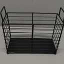 Metal Magazine Rack, Newspaper Book Tablet Storage Basket, File Holder Mail Organizer Bin with Handles, Iron Wire Black Folder Stand Holder for Home Office Bathroom Bedroom Den Living Room