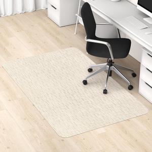Blvornl Office Chair Mat for Hardwood Floor, 36" x 48" Desk Chair Mat for Hard Wood and Tile Floor, Large Anti-Slip Hard Floor Protector Rolling Chair Mat, PVC Mat Desk Rug for Office, Light Brown