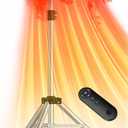 1500W Outdoor Heaters for Patio with 9 Heating Levels, IP65 Waterproof, 9H Timer, 25FT Remote Electric Patio Heaters for Outdoor Use, Tip-Over & Overheat Protection for Home, Office, Garage (Jet black)