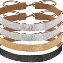4 Pack Bling Rhinestone Cowboy Hat Bands, Adjustable Cowgirl Hat Belt, Cowboy Hatband Hat Jewelry for Women Men