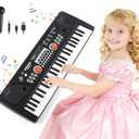 Kids Piano Keyboard, 49 Key Electric Piano Musical Learning Toy for Beginners with Microphone, Music Toys Birthday Xmas Gifts for Kids Toddlers 3-12 Years Old