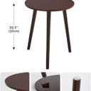 Apicizon Side Tables End Table Bedroom, Dark Brown Round Side Table Nightstand Bedside Table for Living Room, Nightstands Coffee Table with Brown Wood Legs, 16.5 x 20.5 inches