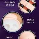 2 x Death Run Night Light with Pullback Car Function, and Tri-Color Dimming; Includes DIY Stickers for Customization,Gift for Kids,Boy,Girl,Child (Purple)