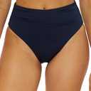 Trina Monaco High Waisted Bikini Bottom, Cheeky Coverage, Swimwear Separates for Women (8, Ink)