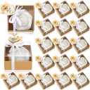 Threlaco 24 Sets Wedding Rose Candles Favor Bulk Bridal Shower Gifts for Guest Thank You Souvenirs Wedding Candle Favors for Baby Shower Party Engagement Wedding Banquet Gift