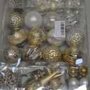 92ct Christmas Tree Decoration Set Christmas Ball Ornaments with Srtings Shatterproof Christmas Baubles for Christmas Holiday Wreath Garland Party Decoration, Gold-Silver