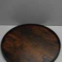 Hanobe Decorative Coffee Table Tray: Brown Wood Tray Round Rustic Wooden Trays Circle Farmhouse Centerpiece Candle Holder for Home Decor Ottoman Counter Display Living Room Organizer 18" (17.7")