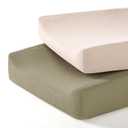 lulumoon Baby Changing Pad Cover: Muslin Diaper Changing Table Pad Cover - Changing Pad Sheets for Girls Boys (S-olive&cream)