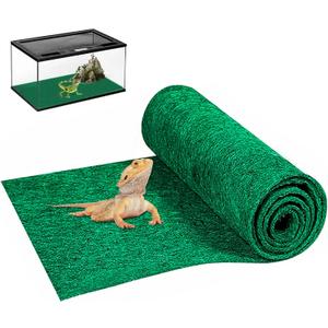 47" x 24" Large Reptile Carpet Terrarium Liner Bedding Reptile Substrate Mat Tank Accessories for Bearded Dragon Snake Lizard Tortoise Leopard Gecko, Green