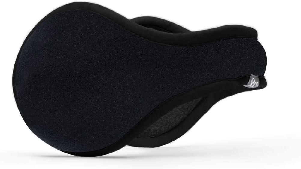 180s Men's Tec Fleece Behind-the-head Ear Warmer, Cold weather Winter Earmuffs (Black)