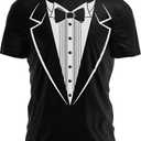 TeeUnion Tuxedo T-Shirt Classic Party Tee Funny Concert Festival Costume Shirt Black, L