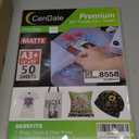 CenDale Premium DTF Transfer Film 13"x19" - A3 Plus 50 Sheets Double-Sided Matte Clear PreTreat Sheets PET Heat Transfer Paper for DIY Direct Print on All Fabric and Colors T-Shirts Textile