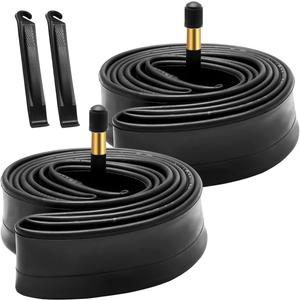 700x38c/700x40c Bike Tube 2 Pack with 2 Tire Levers AV48mm Schrader Valve Road Bike Inner Tubes Premium Butyl Rubber Bicycle Tube 2 Pack City Bike Tube