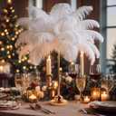 Maitys 50 Pcs Large Natural Ostrich Feathers Bulk 16-18 Inch (40-45cm) Ostrich Feathers Plumes for Vase Craft Wedding Home Party Centerpieces Holiday Decoration(White)