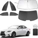 TINGLU Window Shades for Lexus is Sedan (NOT for Lexus RX, ES) 2014-2020 Accessories Car Side Full Windows Windshield Sun Shade Sun UV Rays & Privacy Protection for Camping 6PCS