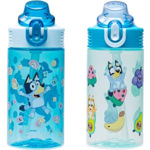 Zak Designs Bluey Sage Kids Water Bottle For School or Travel, 16oz Durable Plastic Water Bottle With Straw, Handle, and Leak-Proof, Pop-Up Spout Cover, 2-Pack Set (Bluey & Bingo) Zak Designs Bluey Sage Kids Water Bottle For School or Travel, 16oz Durable Plastic Water Bottle With Straw, Handle, and Leak-Proof, Pop-Up Spout Cover, 2-Pack Set (Bluey & Bingo)