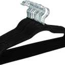 Simplify Slim Velvet Clothes Hangers | 25 Pack | Non-Slip | Shirts | Suit | Pants | Dresses | Garments | Closet Storage & Organization | Durable | Black