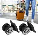 Nylon Swivel Luggage Caster Wheels - 1 Pair, 360 Degree Rotation, Left & Right, 5 Screw Holes
