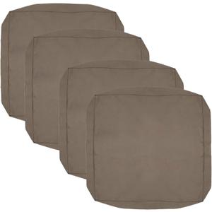 FLYMEI Patio Cushion Covers 24x24x4 Waterproof Outdoor Cushion Cover Replacement 4Packs Outdoor Seat Cushion Slipcover for Rattan Chair Sofa, Taupe