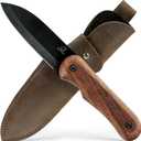 BeaverCraft Bushcraft Knife Full Tang - Camping Bush Knife with Sheath, Carbon Steel, Small EDC Fixed Blade, Outdoors Gift for Men | BSH5 Shadow