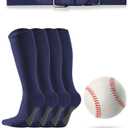 Toddler/Youth Softball Socks, Belt and Baseball Combo Set (2 Pairs of Socks, 1 Belt and 1 Baseball) for Boys Girls (Navy)