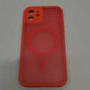 TOCOL for iPhone 12 Case, Compatible with Magsafe, Full Camera Protection, Built-in Magnetic Ring, Translucent Matte Phone Case for iPhone 12 6.1 inch (Red)