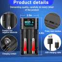 18650 Battery Charger,LCD Display Charger for 3.7V Li-ion Battery 18650,26650,21700,18500,18350,16650 1.2V LiFePO4 Ni-MH Ni-Cd A AA AAA Rechargeable Batteries(Battery not Included)