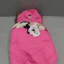 Queenmore Warm Dog Winter Coat, Cold Weather Waterproof Snow Jacket with Reflective Hoodie and Long Sleeves for X-Small Dogs (Pink)