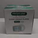 FOCUSLINE 100 Count Clear Plastic Plates 9 Inch, Disposable Heavy Duty Dinner Plates- Premium Hard Plastic Plate Fancy Disposable Clear Plates for Weddings, Parties and Events