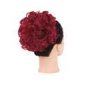 Vsadsau Synthetic Messy Wavy Curly Hair Bun Elastic Scrunchies With Two Plastic Comb Clip In Hair Extensions Hairpiece (Red)