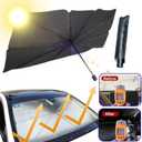 Car Windshield Sunshade Umbrella - Foldable Car Windshield Sun Shade Cover, 5 Layers UV Block Coating, Front Window Heat Insulation Protection, for Auto Sedan, SUV (57"x31")