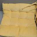MissSoul 4Pack Chair Cushions for Dining Chairs 15.7"X15.7" Corduroy Chair Pads with Ties Indoor Non-Slip Square Seat Cushion for Kitchen Office Chairs Computer Desk Seat Pad, Light Yellow