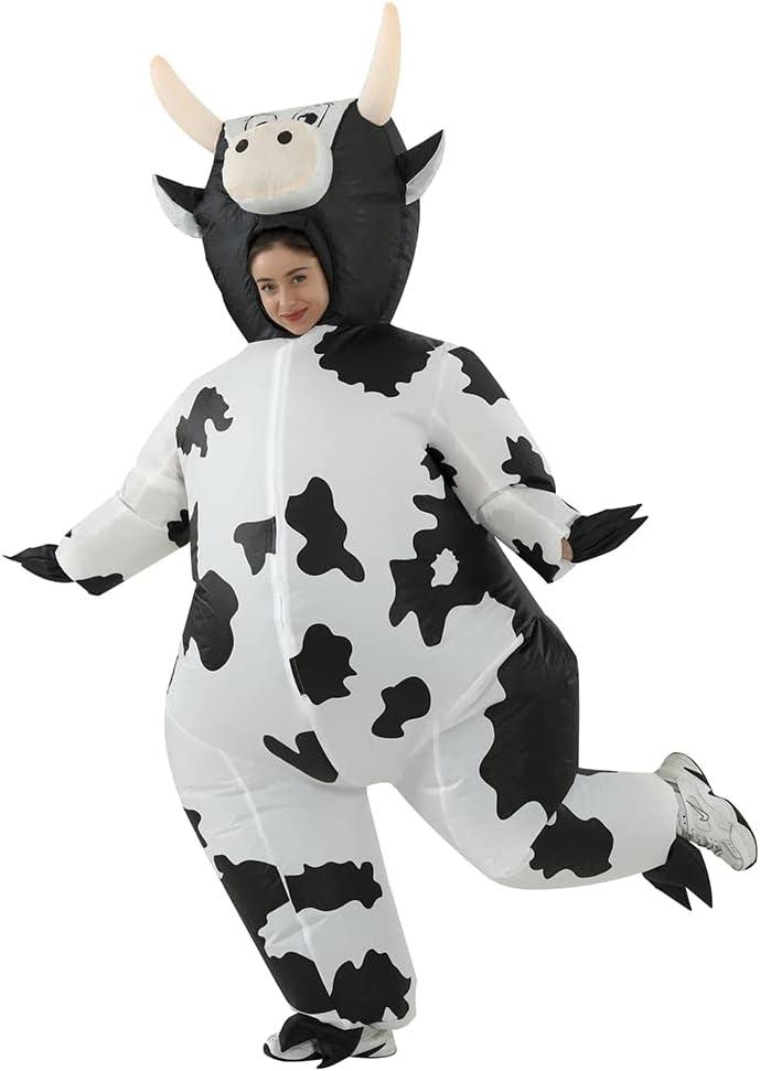 RHYTHMARTS Inflatable Cow Costume Adult Blow Up Costume Funny Inflatable Costumes for Halloween Christmas