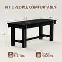 35.5" Outdoor Garden Bench,Weatherproof 2-Person Wood Backless Bench, Black, 35.5 IN