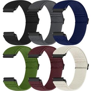 19mm Quick Release Elastic Band Compatible with GRV FC1/FC5/Willful/YAMAY/Letsfit/LETSCOM/TEMINICE/LIFEBEE/Lintelek/ ID205 ID205L ID205G ID205S ID205U/Blackview/UMIDIGI Nylon Strap Women Men
