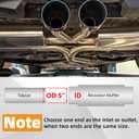 A-KARCK 4" Inlet Exhaust Resonator, 4" Inlet 4" Outlet 30" Overall Length Muffler Resonator Stainless Steel